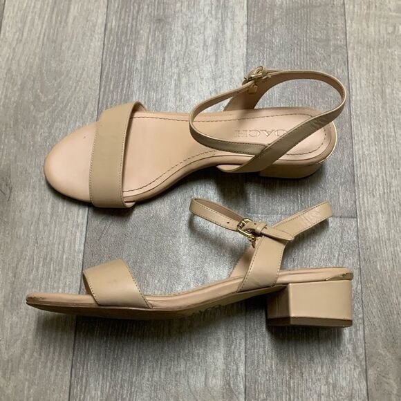 Womens Coach Ida Leather Strap Heeled Sandals Shoes‎ - Picture 1 of 12
